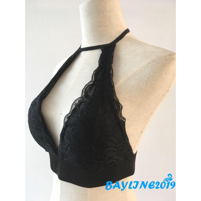 Áo Lót Ren Hoa Cổ V Khoét Sâu Quyến Rũ Cho Nữ