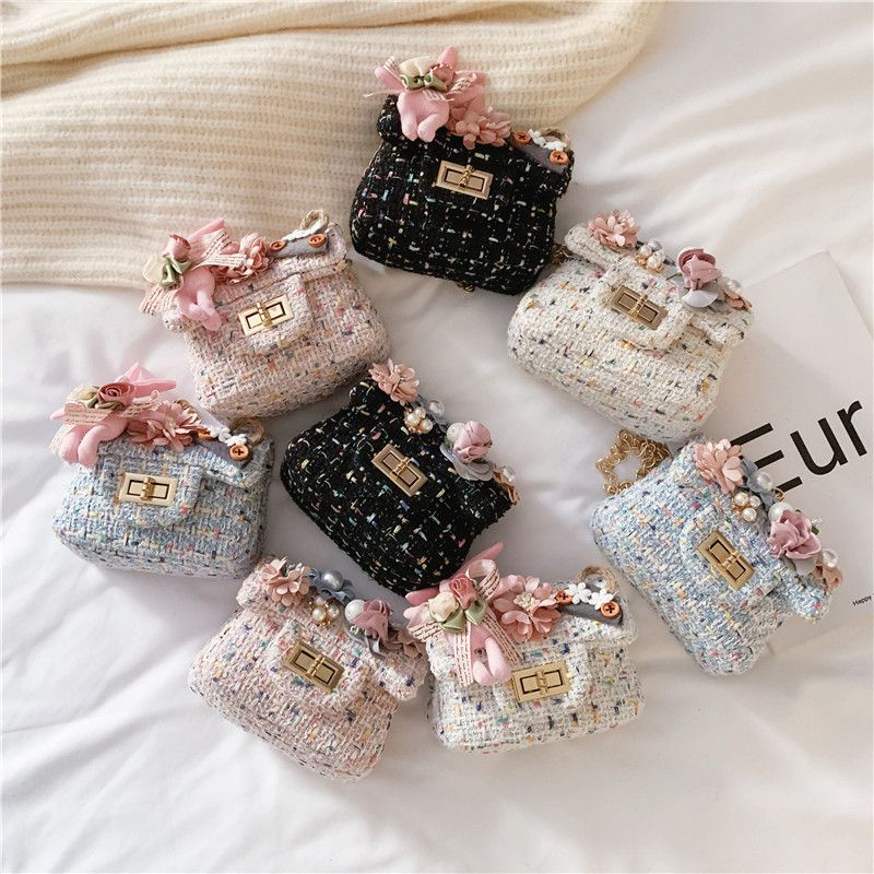 Túi Đeo Chéo Vai Bằng Vải Cotton Họa Tiết Dễ Thương Bắt Mắt Cho Bé Gái