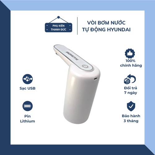 Vòi Bơm Nước Tự Động, Có Sạc USB Thương Hiệu Hyundai Công Suất 5W