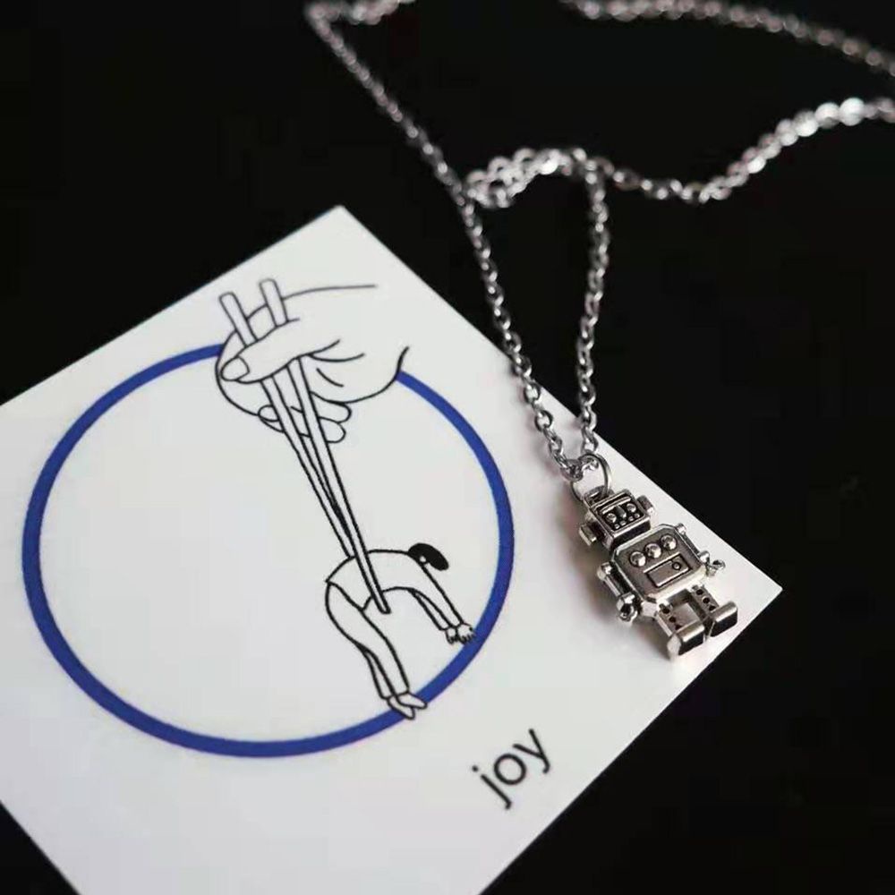 Vòng Cổ Choker Mặt Hình Robot Mini Phong Cách Hip Hop Thời Trang Cho Nam Và Nữ