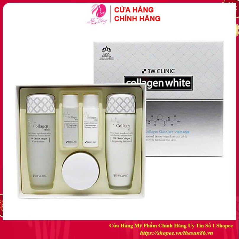 [Hàng Nhập Khẩu] Bộ dưỡng trắng da - Bộ dưỡng da chiết xuất từ Collagen 3W Clinic Hàn Quốc [Cam Kết Hàng Chính Hãng]
