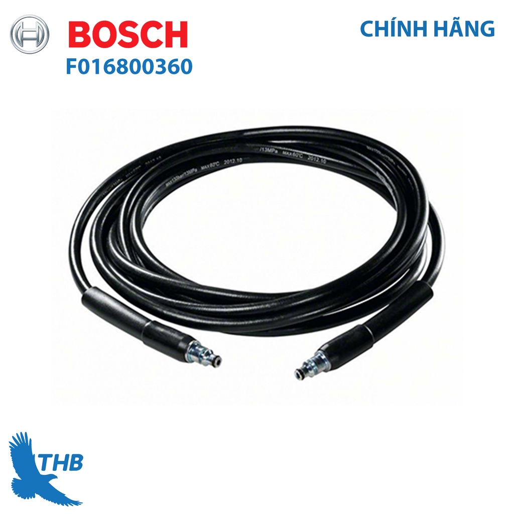 Dây áp lực 6m Bosch Vòi phun áp lực cao 6 mét - mã F016800360 (dây thay thế dây có sẵn trong bộ AQT)