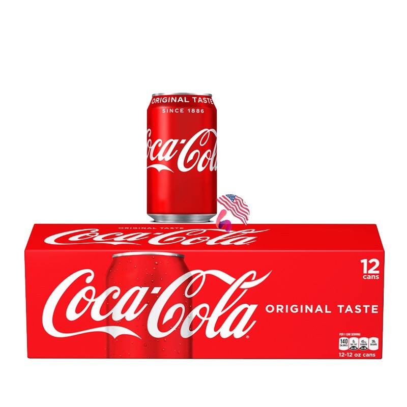 Thùng 12 lon Coca Cola Mỹ vị truyền thống