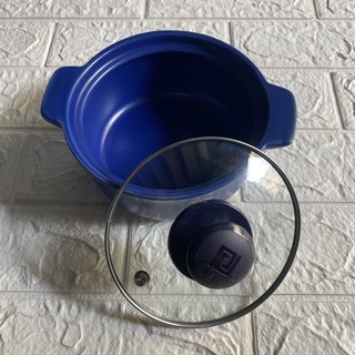 Nồi Đất Sâu Nắp Kính Tiện Dụng (Nấu Lẩu, Kho Thịt/Cá). 1 lít