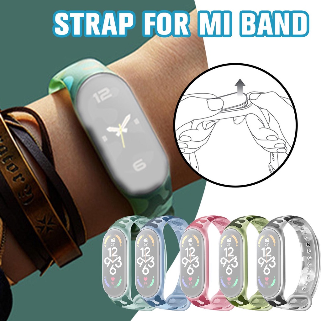 Dây Đeo Silicone Màu Dạ Quang Cho Đồng Hồ Thông Minh Xiaomi Mi Band 7 6 H1L6