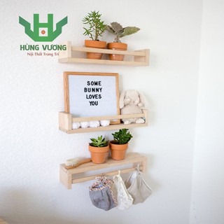 Kệ Gỗ Tự Nhiên Hình Chữ U (1 Kệ) - Kệ Trang Trí Treo Tường Gỗ Thông DIY