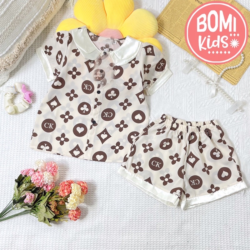 [ 10KG - 32KG ] Đồ Bộ Bé Gái Pijama lụa Mango mềm mịn cho bé gái_BM19