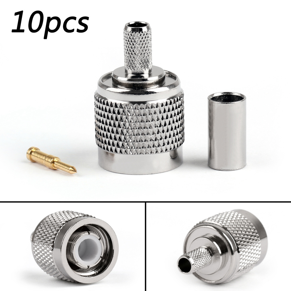 Set 10 Đầu Nối Dây Cáp Đồng Trục Rg58 Rg142
