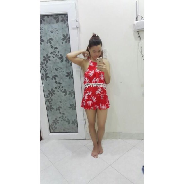 Bikini áo tắm 2 mảnh hoạ tiết voi kèm ảnh thật