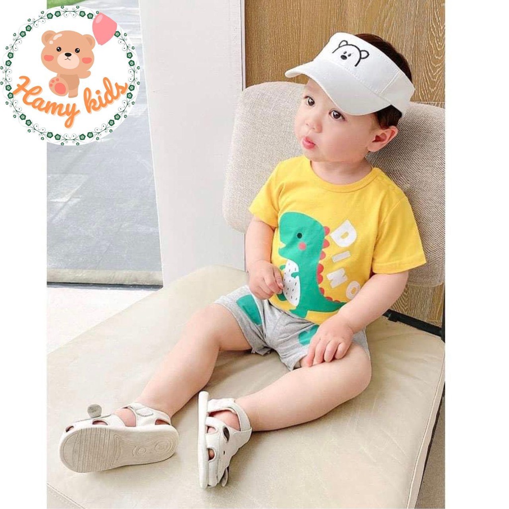 Đồ Bộ Cộc Tay Trẻ Em Minky Mom Chính Hãng Vải Cotton Hình Khủng Long Hổ Sư Tử Cho Bé 0-5 Tuổi Dưới 20kg - Hamykids