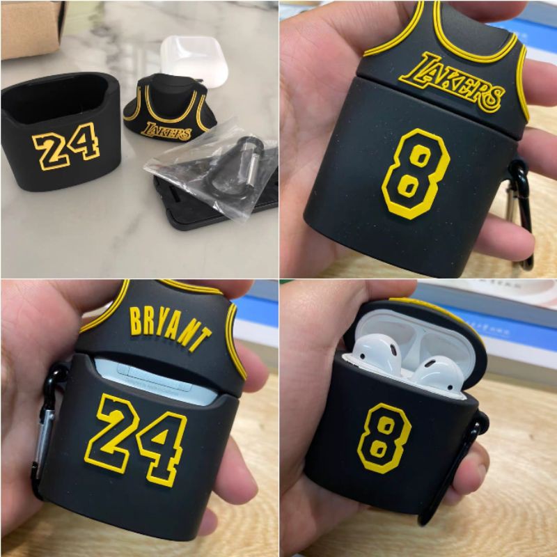 (Order 10 ngày) Case bảo vệ Airpods Pro/1/2 quần đùi bóng rổ NBA laker tím vàng/ áo/ quả bóng spalding/ giày Kobe tím/