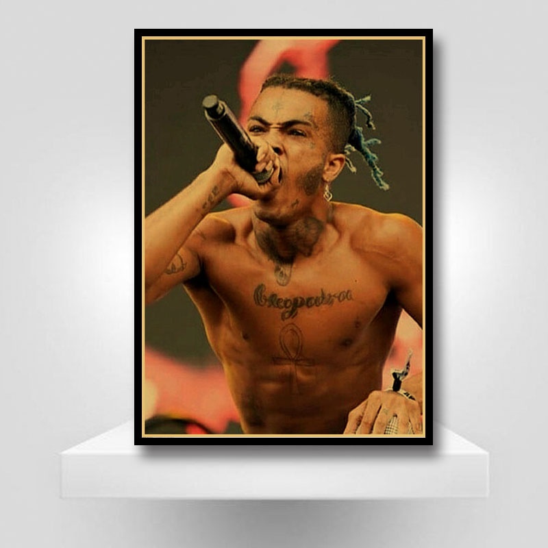 Xxxtentacion poster Giấy kraft Treo Tường In Hình rapper rapper Trang Trí Phòng Ngủ / Quán Cà Phê