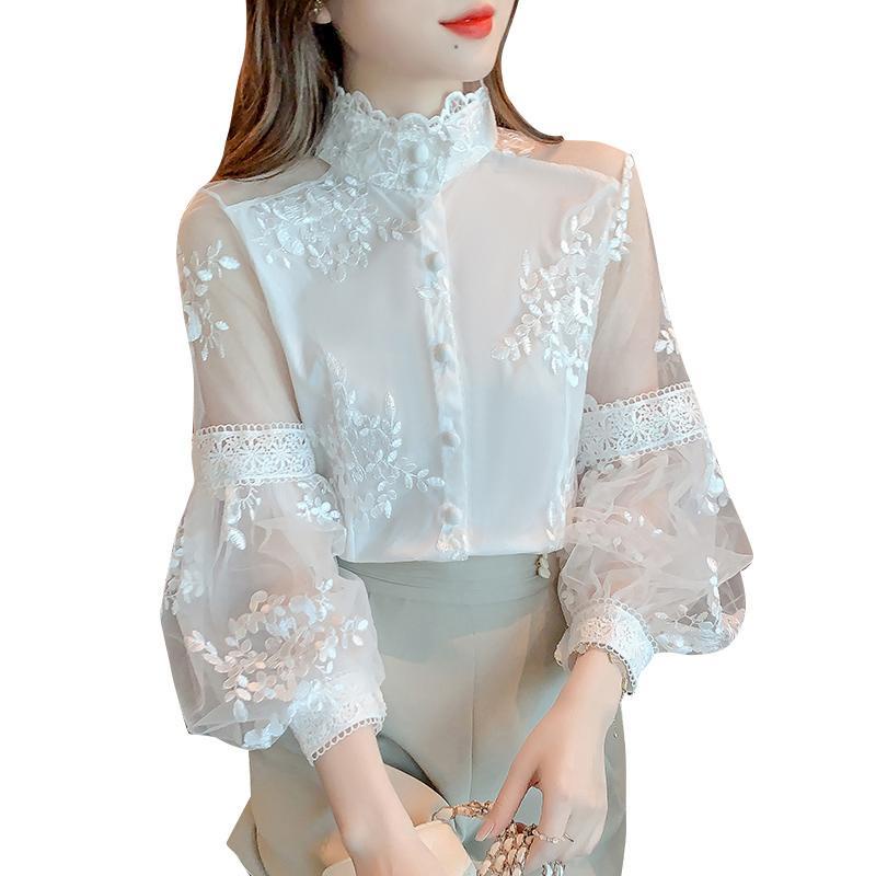 Hàng Có Sẵn Áo Sơ Mi Ren Tay Phồng Thêu Họa Tiết Phong Cách Cung Điện Phương Tây Thời Trang Mùa Xuân 2022 Mới Cho Nữ