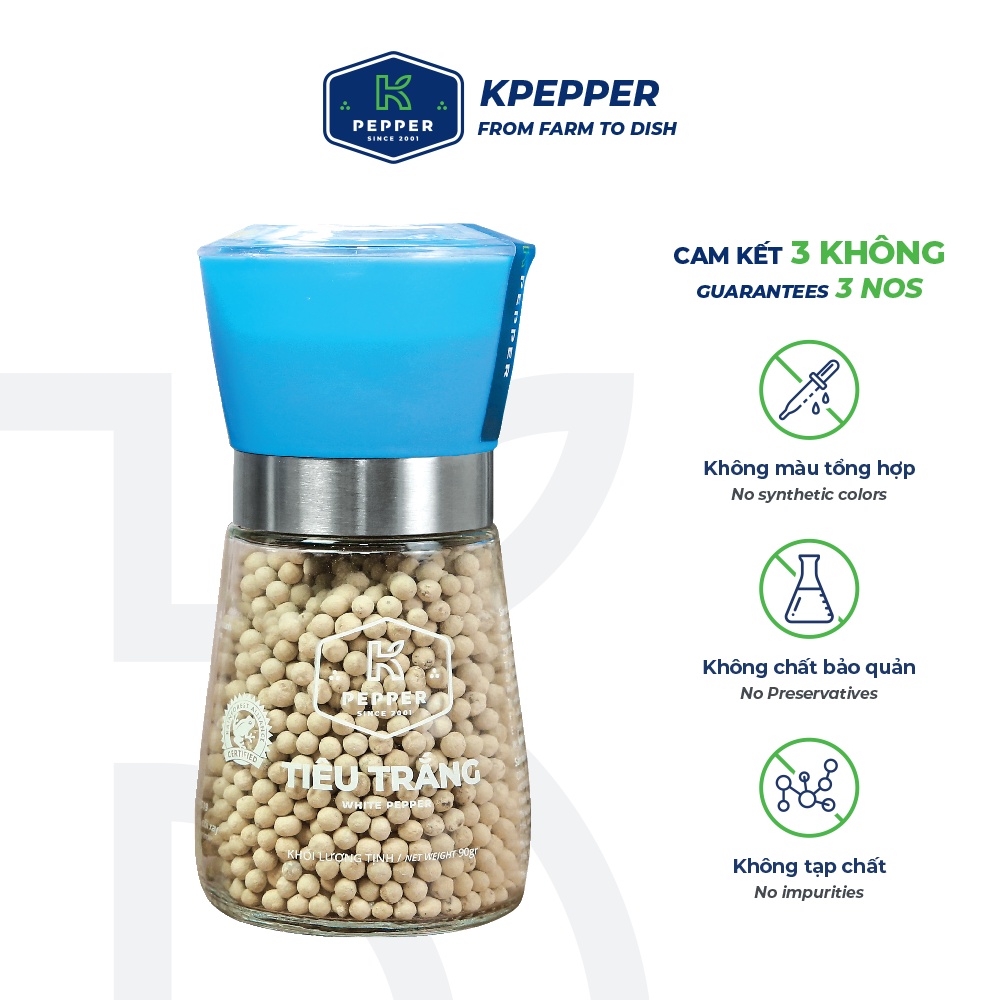 Tiêu trắng nguyên chất tiệt trùng 90g thương hiệu K PEPPER