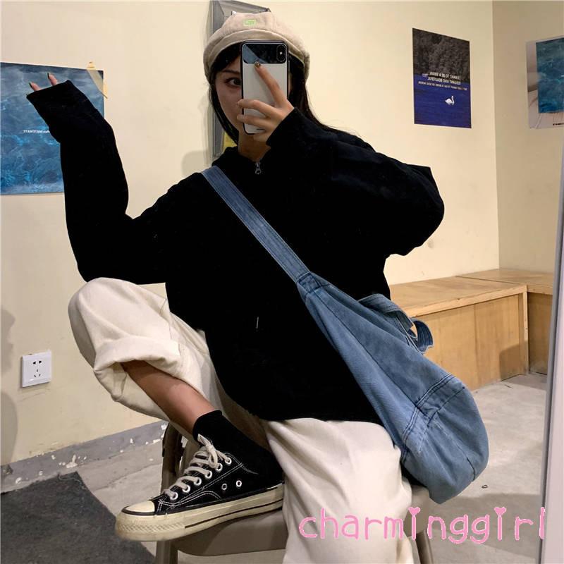 Áo Khoác Hoodie Tay Dài Khóa Kéo Màu Trơn Thời Trang | BigBuy360 - bigbuy360.vn