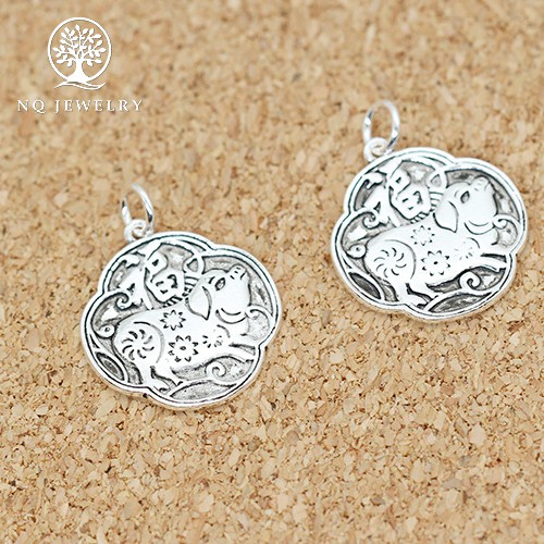 Charm bạc mặt lợn treo - NQ Jewelry