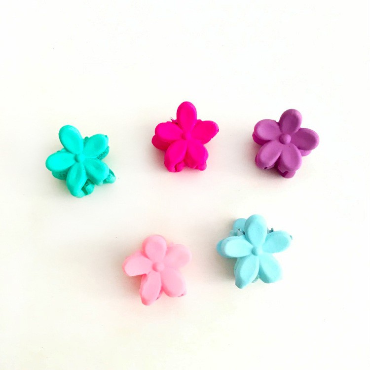 BỊT 10 CÁI GẤP TÓC MÁI MINI NHIỀU MÀU HÌNH HOA MAI 5 CÁNH