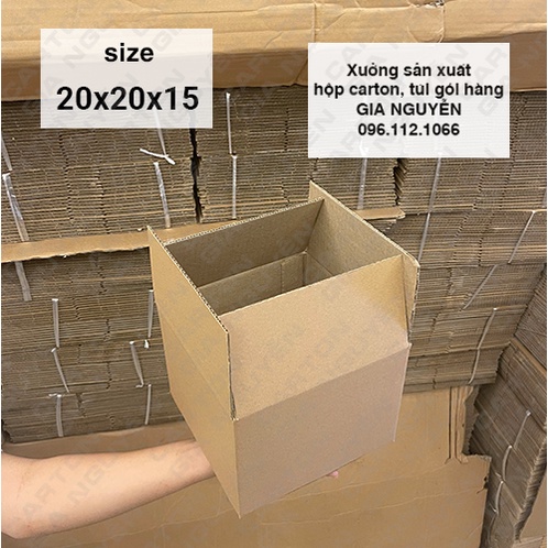 20 hộp carton 3 lớp 20x20x15 dùng để đóng gói hàng hoá, mỹ phẩm, đèn để bàn,...