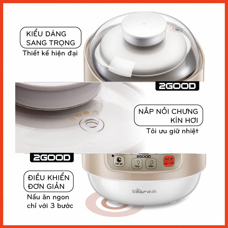 Nồi hầm chậm kiểu nhật 2GOOD Bear A200 Nh234