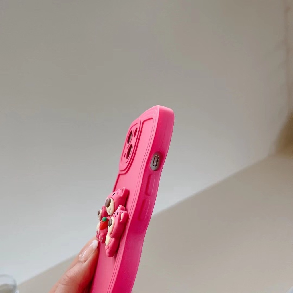 Ốp Điện Thoại In Hình Gấu Hồng Có Vòng Đỡ Cho iPhone X XS XR XS max 7Plus 8Plus 11 11 pro 11 pro max 12 12 12 pro 12 pro max