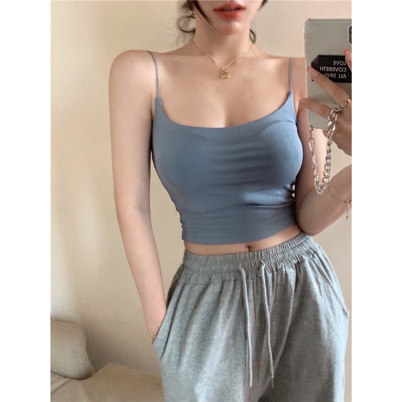 Áo croptop cổ vuông 2 lớp Ulzzang