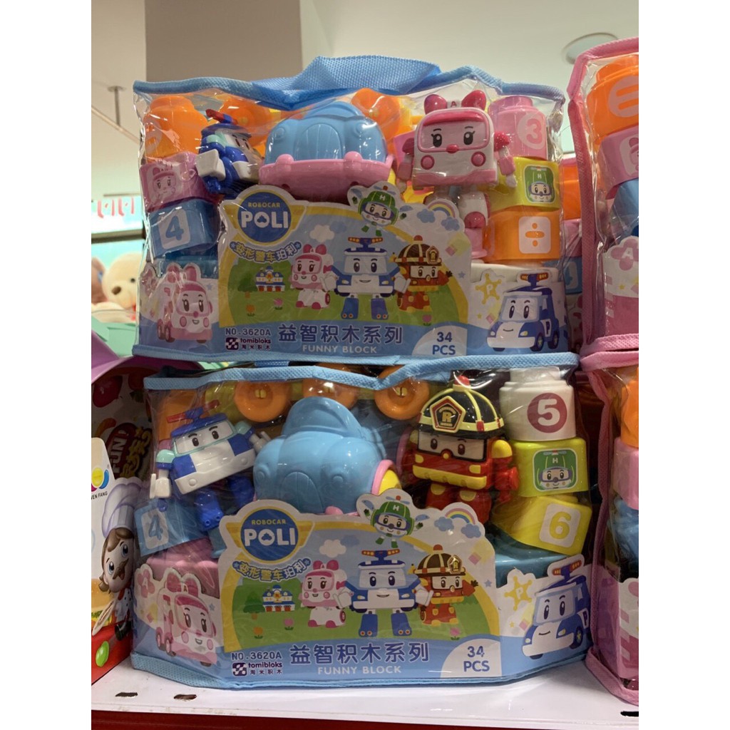 Đồ chơi cho bé - Xếp hình 34 chi tiết nhân vật hoạt hình robocar poli
