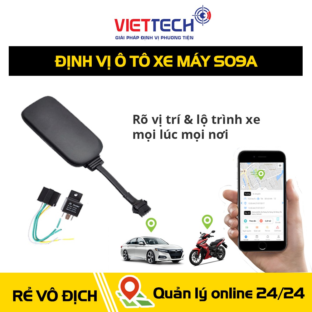 Thiết bị định vị S09A siêu nhỏ gọn lắp giấu kín