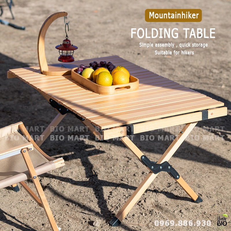 Bàn Gỗ Cuộn Moutainhiker Cắm Trại Dã Ngoại Gấp Gọn – Bàn Gấp Dã Ngoại Du Lịch Bằng Gỗ Tiện Lợi - P025