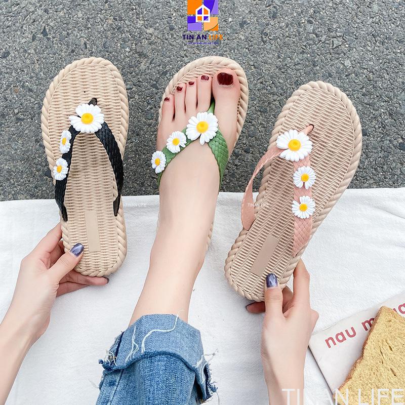 Dép Nữ Xỏ Ngón Hoa Cúc Êm Chân, Đi Biển, Mang Trong Nhà, Bám Sàn Không Trơn Trượt