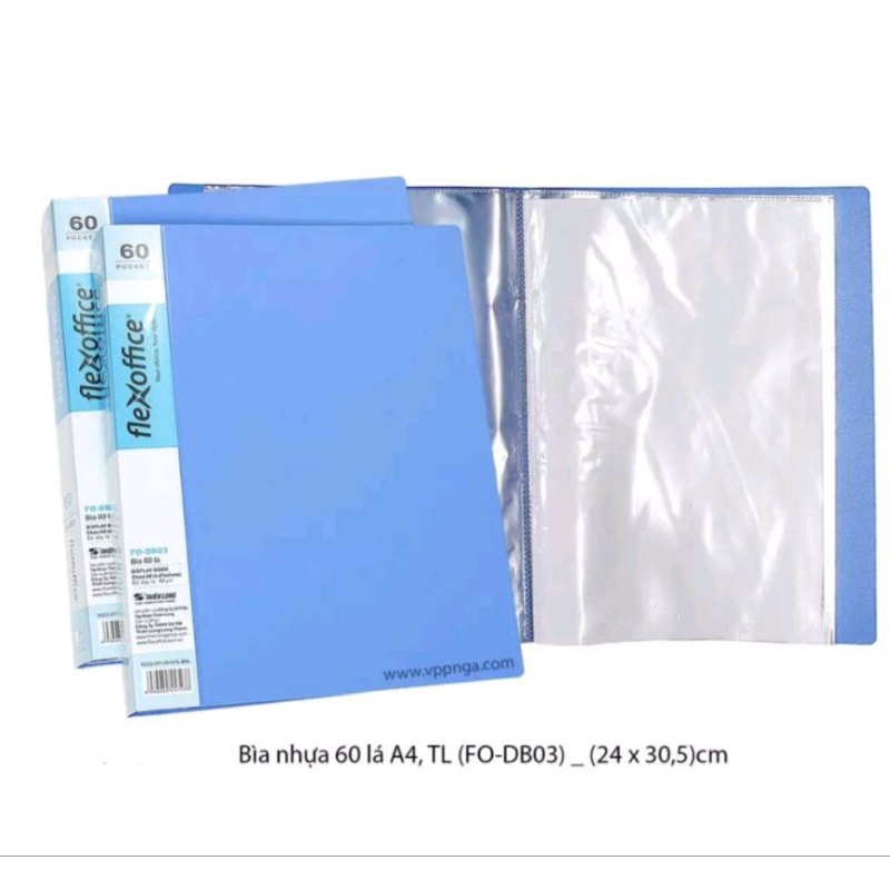 Bìa nhựa 20 lá, 40 lá, 60 lá, 80 lá, 100 lá, file lá, bìa lá, bìa đựng hồ sơ, flexoffice, chính hãng