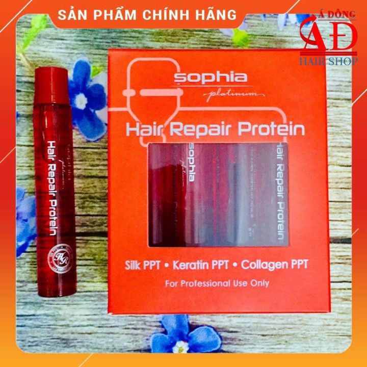 [+Tặng mũ trùm] Huyết thanh Protein Sophia PPT phục hồi tóc siêu mềm mượt Hàn Quốc 13ml*10