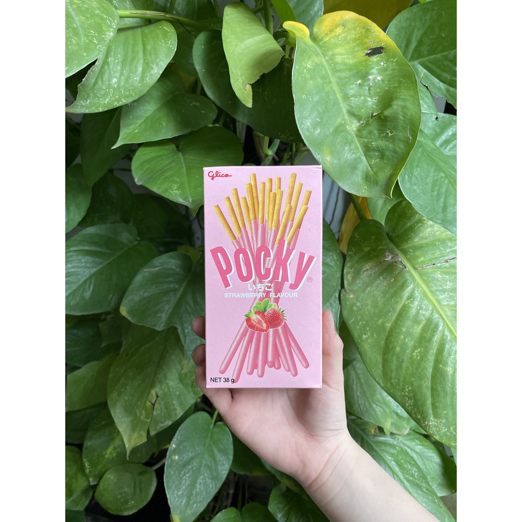 Bánh Que Pocky Kem Dâu Strawberry (Hộp 38g-hồng)