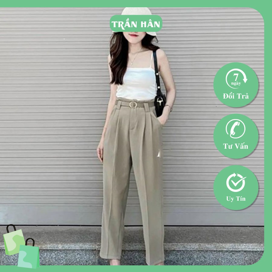 Quần tây nữ baggy 257 chiết ly eo kèm đai thời trang  20003931