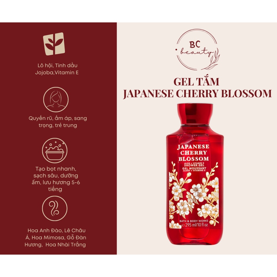 Trọn Bộ Bath And Body Works Japanese Cherry Blossom | Sữa Tắm Hương Nước Hoa, Xịt Thơm Body, Kem Dưỡng Ẩm & Set Quà Tặng