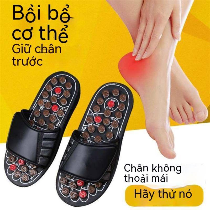 Máy Massage Shiatsu tấm mát xa dép đi trong nhà bấm huyệt giày đá cuội đế dép trong nhà và dép đi trong nhà cho nam và n