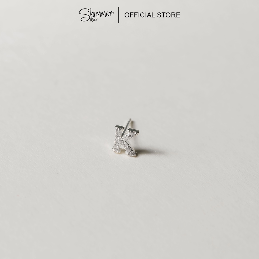 Bông Tai, Khuyên Tai, Hoa Tai Nữ Bạc 925 Cao Cấp SHIMMER SILVER Hình Chữ Đa Dạng (Giá 1 Chiếc)