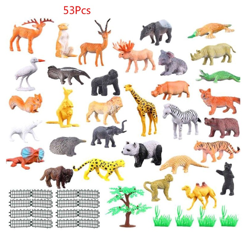 Set 53 mô hình động vật mini cho bé mang tính giáo dục