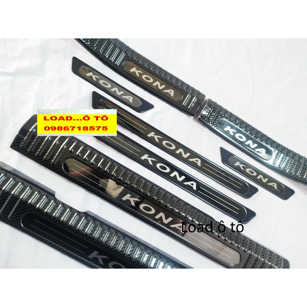 Ốp Bậc Chân, Nẹp Bước Chân Carbon Xe Huyndai KONA 2023-2018 Cao Cấp Nhất Thị Trường