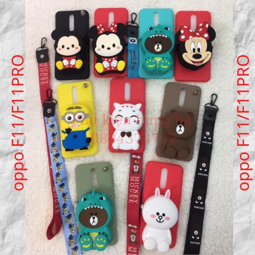 <3 Ốp điện thoại TPU tích hợp ví tiền hình thú đáng yêu cho oppo F9/A5S/A7/F9PRO/F11/F11PRO <3