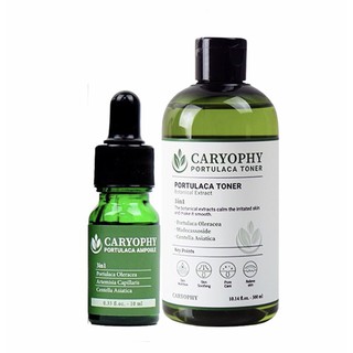 Combo Serum Trị Mụn + Toner Trị mụn Caryophy làm sạch da mặt cho da dầu nhờn giảm thâm