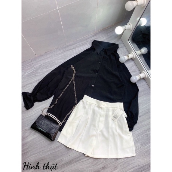 QUẦN SHORT LƯNG CAO XẾP LY - B3U