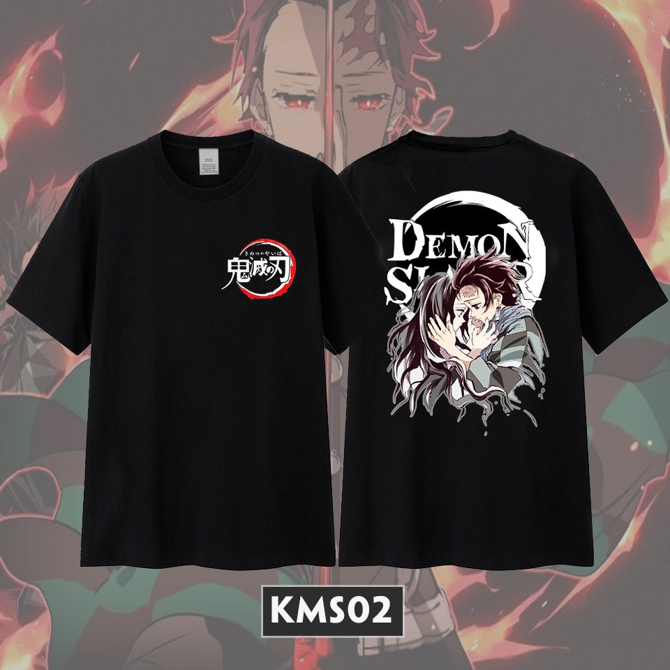 Bộ sưu tập áo thun Kimetsu no Yaiba màu đen cotton 100% giá rẻ