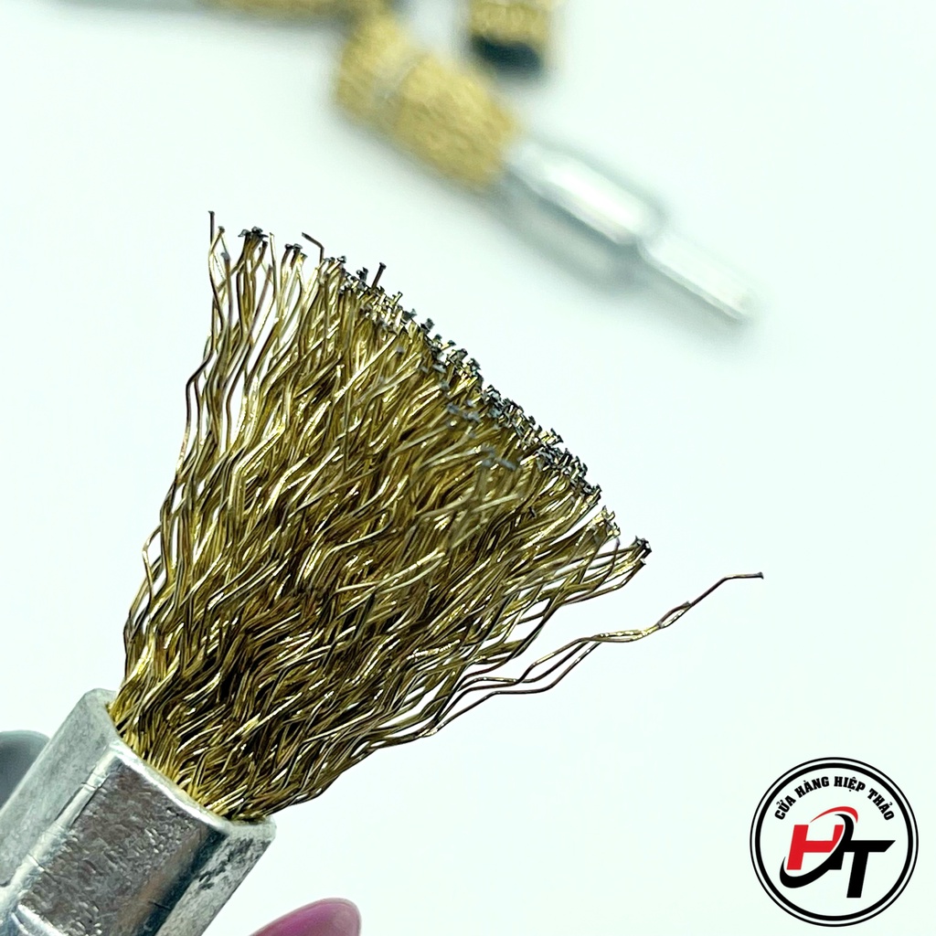 Chổi đánh rỉ sắt rỉ sét inox dạng bút chuôi 6mm lắp máy khoan CDR-BUT-6MM