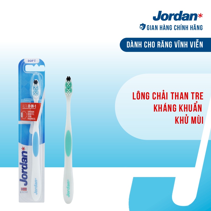- Bàn chải đánh răng Jordan Alfa 8in1, Lông mảnh xoắn ốc