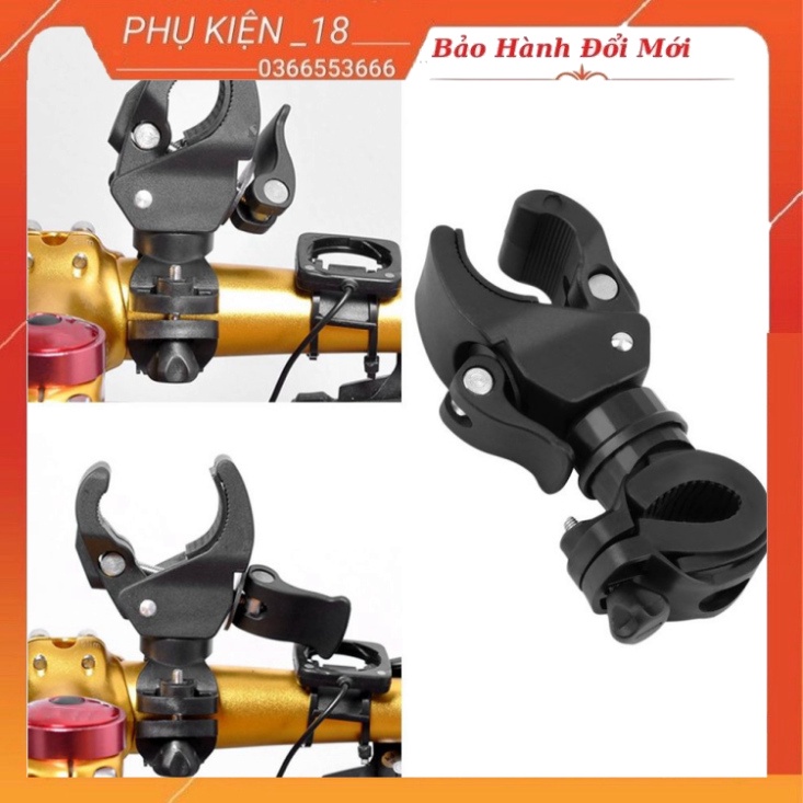 Kẹp đỡ đèn pin xe đạp xoay được 360 độ
