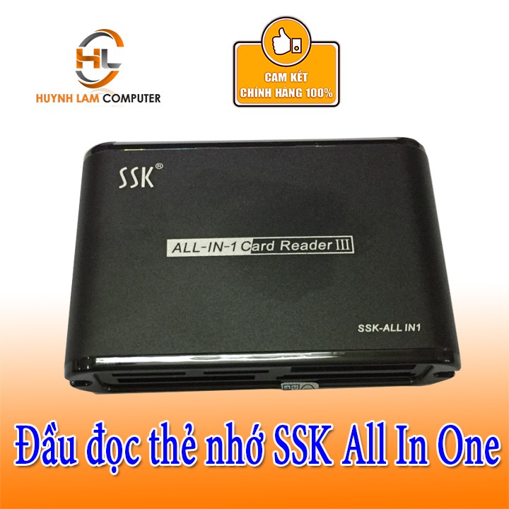 Đầu Đọc Thẻ Nhớ Đa Năng SSK All In 1 Card Reader III Đen 025