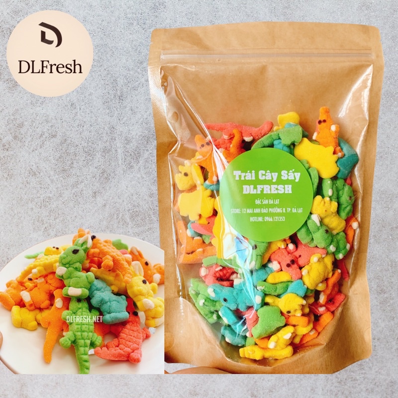 Kẹo dẻo hình thú cưng DLFresh kẹo trái cây hương vị tự nhiên 450g
