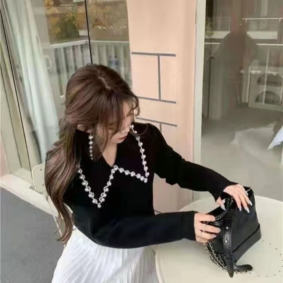 Áo Khoác Sweater Dệt Kim Cổ Búp Bê Phong Cách Hàn Quốc Thời Trang Xuân Thu Mới Cho Nam Và Nữ