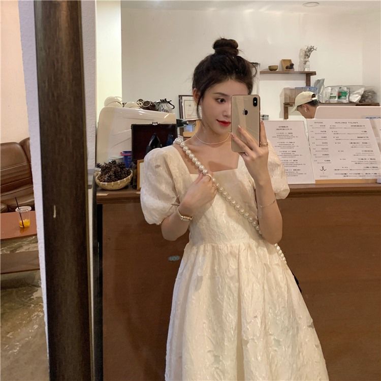 Đầm Tay Phồng Thiết Kế Ngọt Ngào Thời Trang Mùa Hè Hàn Quốc Cho Nữ