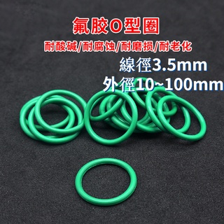  Đường kính ngoài 10-33 * đường kính dây 3,5mm Vòng chữ O FKM màu xanh lá cây chống dầu, chống axit và nhiệt độ cao